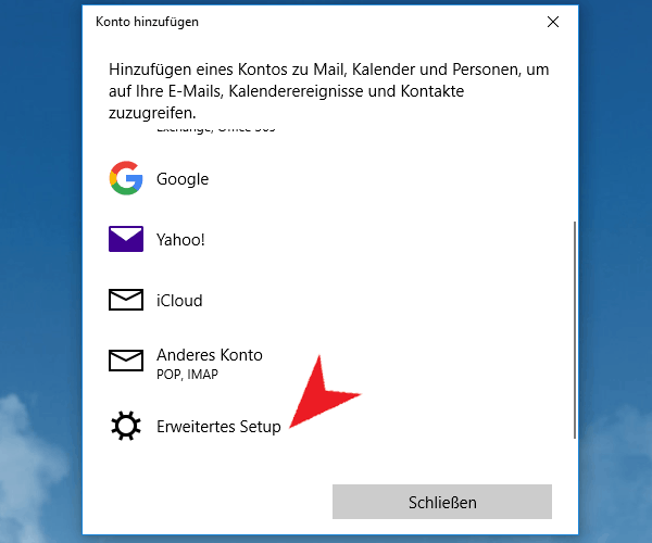 Wie Sie Ihr Imap Postfach mit der Windows 10 App einrichten. 