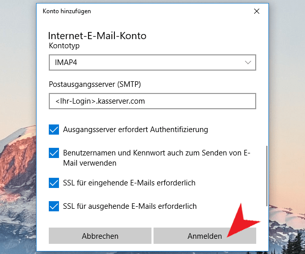 Wie Sie Ihr Imap Postfach mit der Windows 10 App einrichten.
