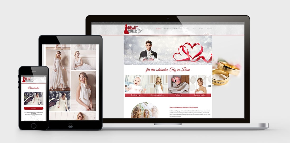 Biancas Brautmoden Webseiten Gestaltung und Betreuung