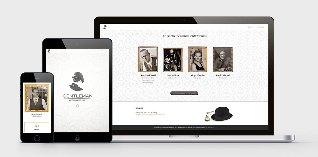 Gentleman 1981 Webseiten Gestaltung