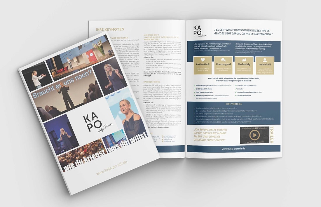 Design und Erstellung von Präsentationsmaterial, PDF und Print